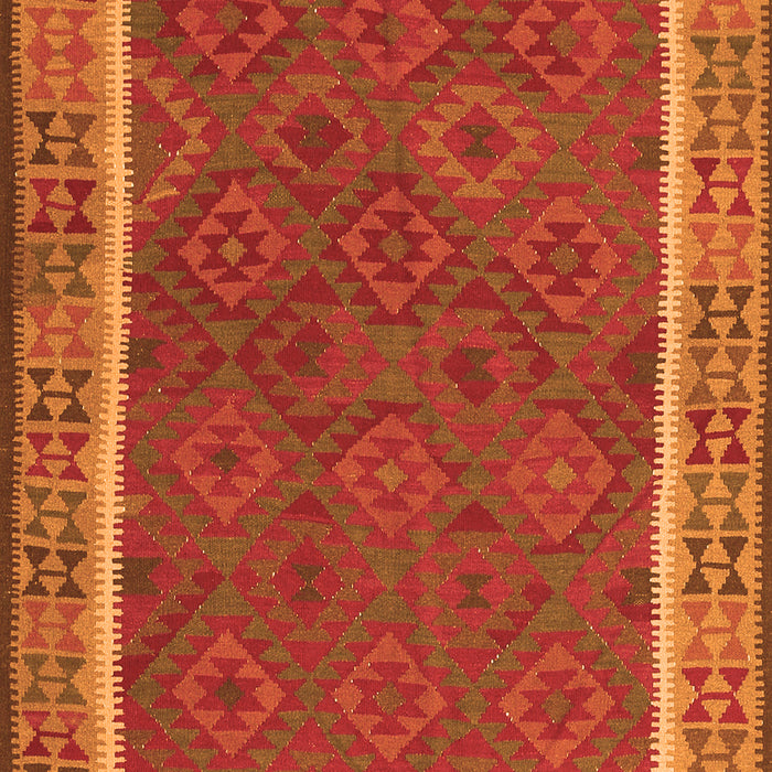 Serging Thickness of Machine Washable Southwestern Orange Country Area Rugs, wshtr2728org
