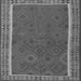 Round Machine Washable Southwestern Gray Country Rug, wshtr2728gry