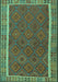 Southwestern Turquoise Country Rug, tr2728turq