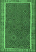 Machine Washable Southwestern Emerald Green Country Area Rugs, wshtr2728emgrn