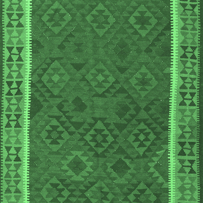 Machine Washable Southwestern Emerald Green Country Area Rugs, wshtr2728emgrn