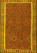 Machine Washable Southwestern Yellow Country Rug, wshtr2728yw