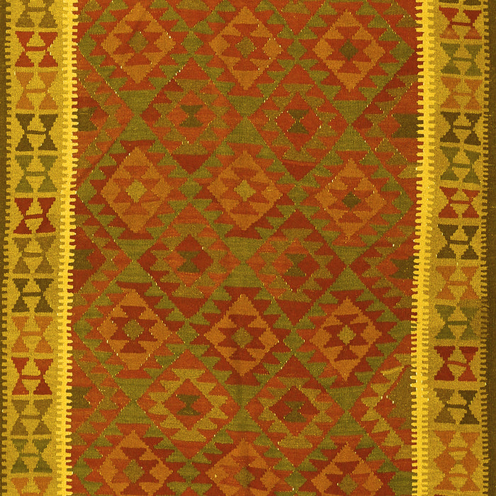 Machine Washable Southwestern Yellow Country Rug, wshtr2728yw
