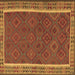 Square Machine Washable Southwestern Brown Country Rug, wshtr2728brn