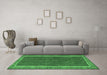 Machine Washable Southwestern Emerald Green Country Area Rugs in a Living Room,, wshtr2728emgrn