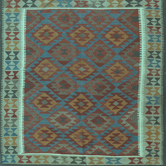 Square Southwestern Light Blue Country Rug, tr2728lblu
