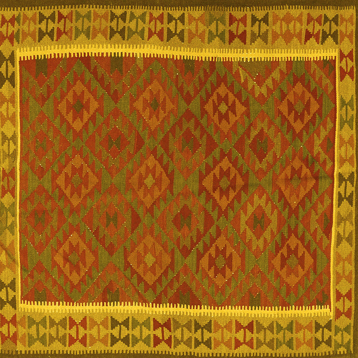 Square Southwestern Yellow Country Rug, tr2728yw