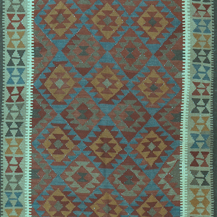 Machine Washable Southwestern Light Blue Country Rug, wshtr2728lblu