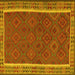 Square Machine Washable Southwestern Yellow Country Rug, wshtr2728yw