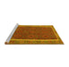 Sideview of Machine Washable Southwestern Yellow Country Rug, wshtr2728yw