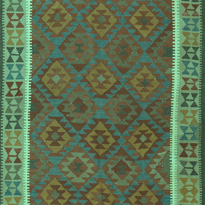 Machine Washable Southwestern Turquoise Country Area Rugs, wshtr2728turq