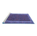 Sideview of Machine Washable Southwestern Blue Country Rug, wshtr2728blu