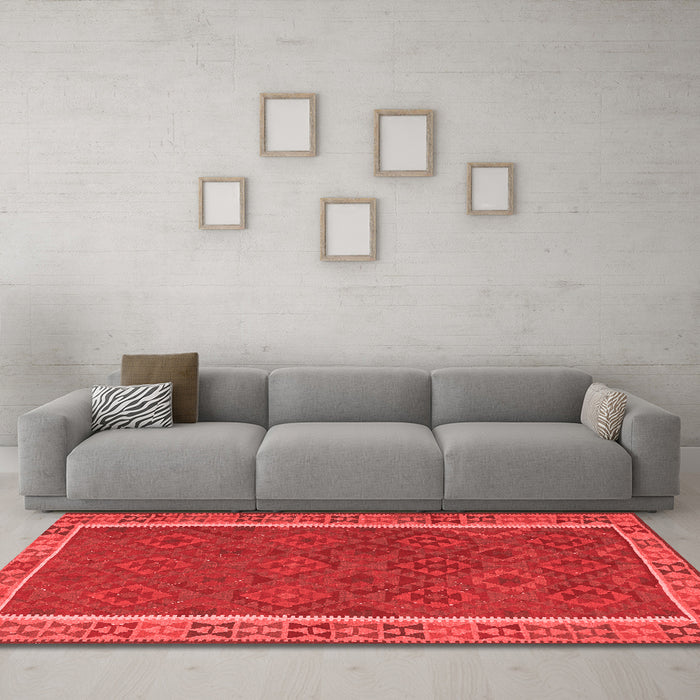 Country Red Washable Rugs