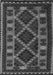 Serging Thickness of Machine Washable Southwestern Gray Country Rug, wshtr2729gry