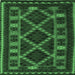 Square Southwestern Emerald Green Country Rug, tr2729emgrn