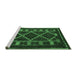 Sideview of Machine Washable Southwestern Emerald Green Country Area Rugs, wshtr2729emgrn