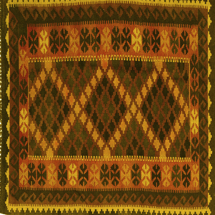 Square Southwestern Yellow Country Rug, tr2729yw