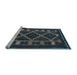 Sideview of Machine Washable Southwestern Light Blue Country Rug, wshtr2729lblu