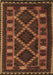 Machine Washable Southwestern Brown Country Rug, wshtr2729brn