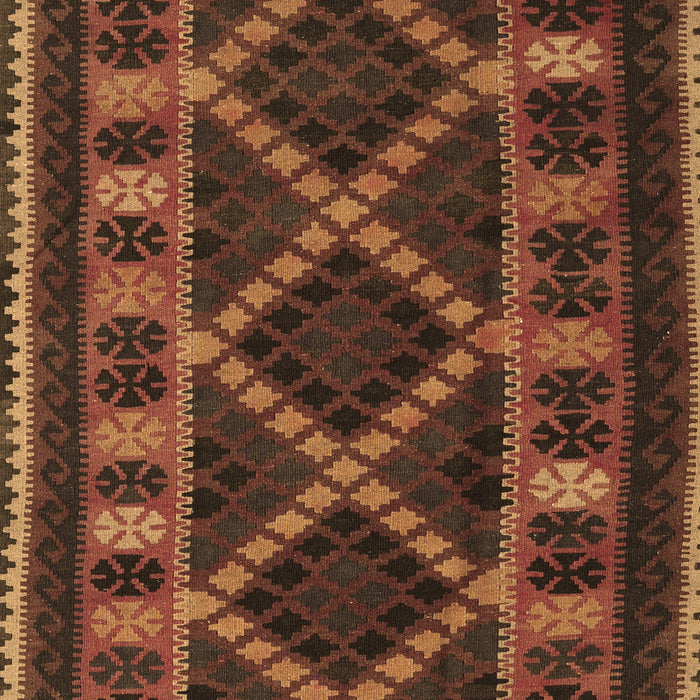 Machine Washable Southwestern Brown Country Rug, wshtr2729brn