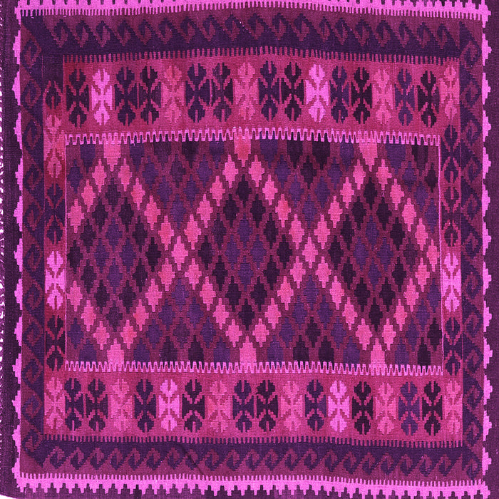 Square Machine Washable Southwestern Pink Country Rug, wshtr2729pnk