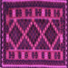 Square Machine Washable Southwestern Pink Country Rug, wshtr2729pnk