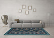 Machine Washable Southwestern Light Blue Country Rug in a Living Room, wshtr2729lblu