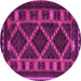 Round Southwestern Pink Country Rug, tr2729pnk