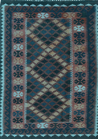 Southwestern Light Blue Country Rug, tr2729lblu