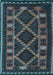 Southwestern Light Blue Country Rug, tr2729lblu