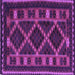 Square Machine Washable Southwestern Purple Country Area Rugs, wshtr2729pur