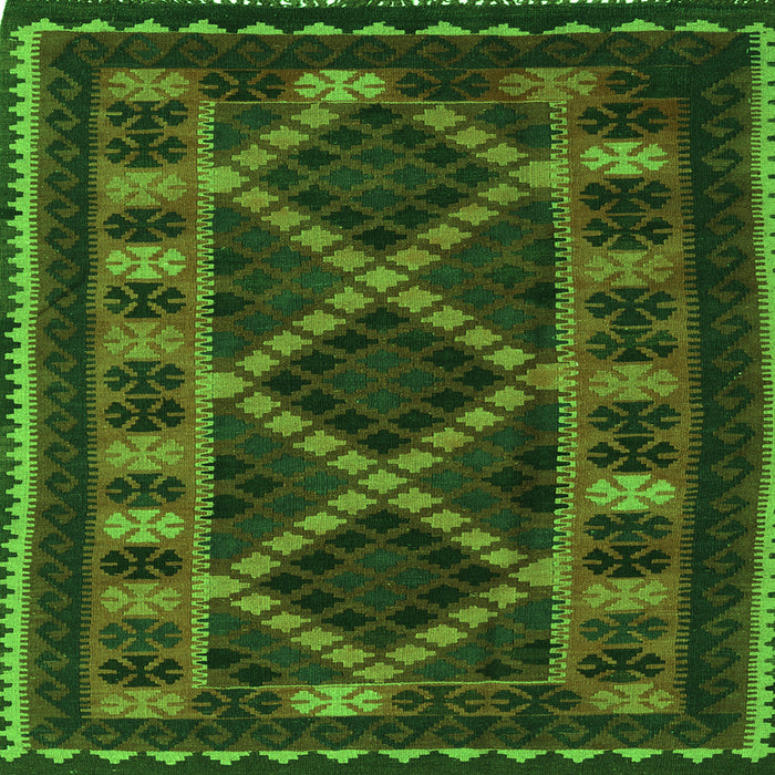 Serging Thickness of Southwestern Green Country Rug, tr2729grn