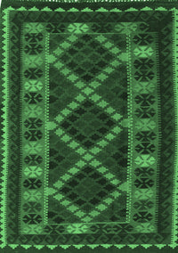 Southwestern Emerald Green Country Rug, tr2729emgrn