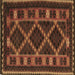 Square Machine Washable Southwestern Brown Country Rug, wshtr2729brn