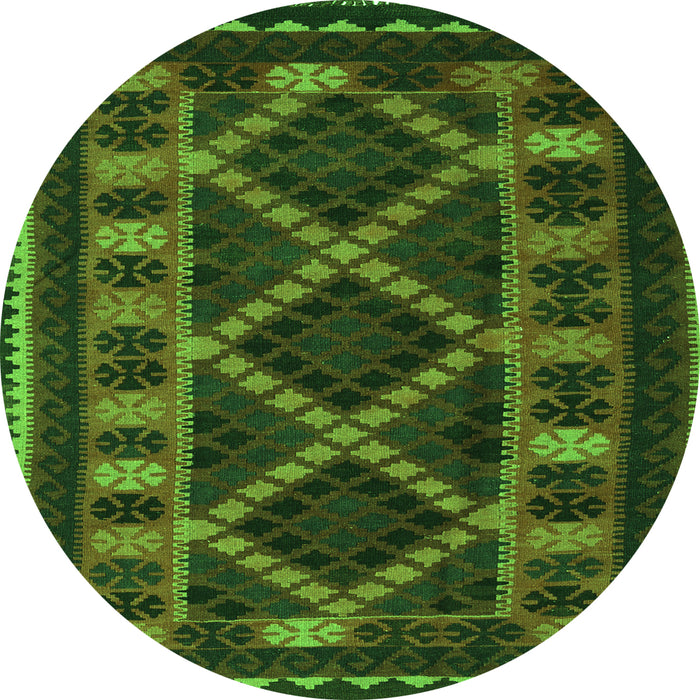 Square Southwestern Green Country Rug, tr2729grn
