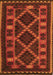 Serging Thickness of Machine Washable Southwestern Orange Country Area Rugs, wshtr2729org