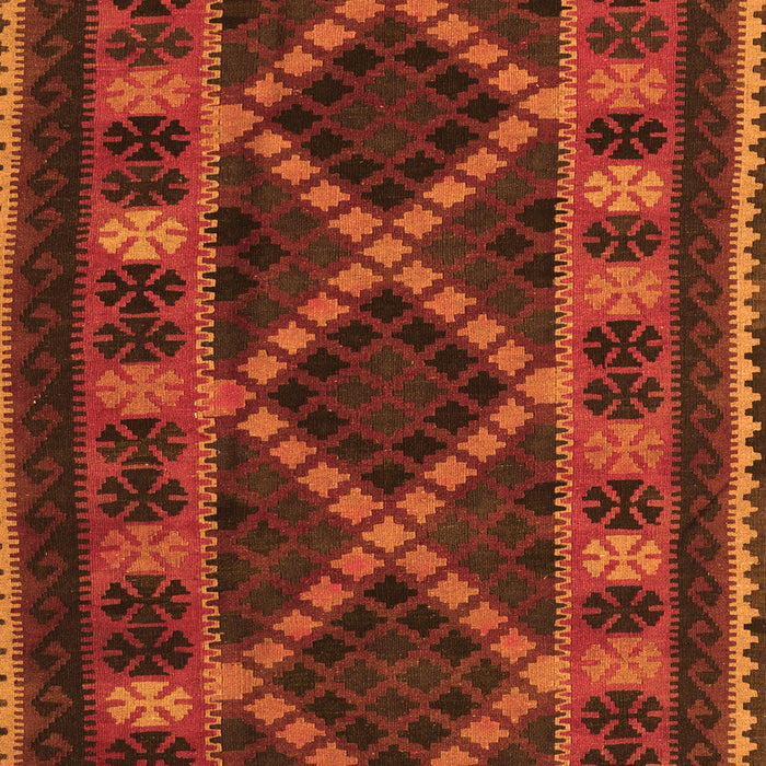 Serging Thickness of Machine Washable Southwestern Orange Country Area Rugs, wshtr2729org