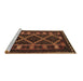 Sideview of Machine Washable Southwestern Brown Country Rug, wshtr2729brn