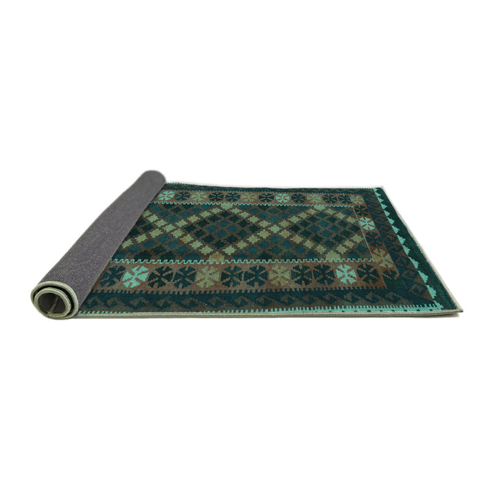 Sideview of Southwestern Turquoise Country Rug, tr2729turq