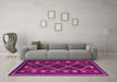 Machine Washable Southwestern Pink Country Rug in a Living Room, wshtr2729pnk