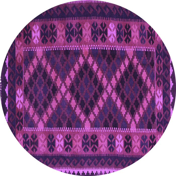 Round Southwestern Purple Country Rug, tr2729pur
