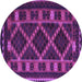 Round Southwestern Purple Country Rug, tr2729pur