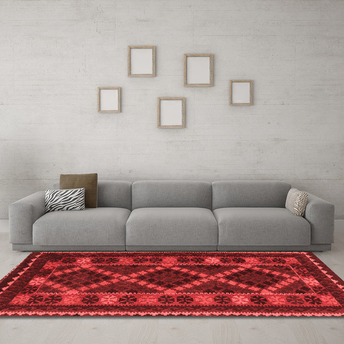 Country Red Washable Rugs