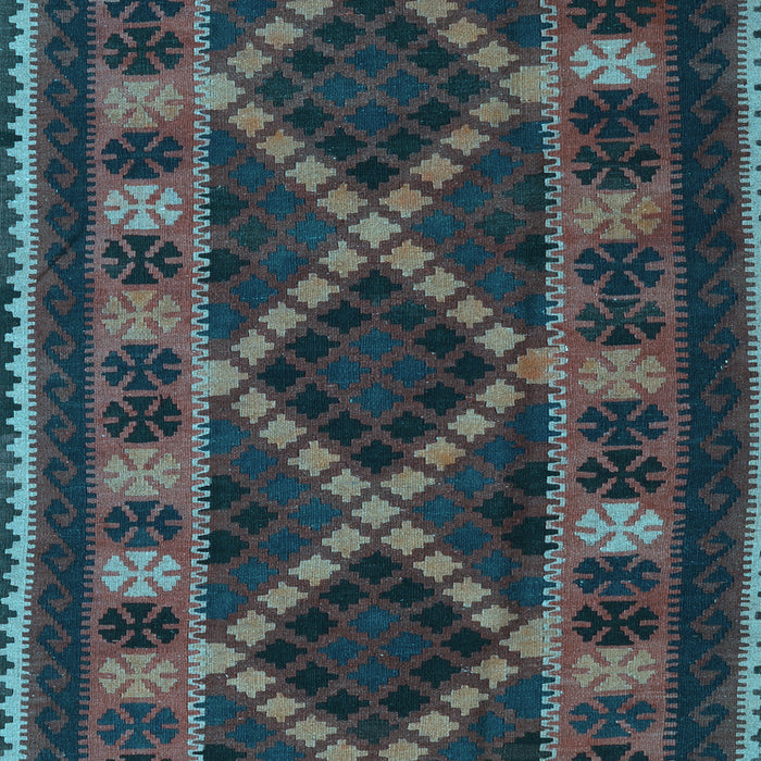 Machine Washable Southwestern Light Blue Country Rug, wshtr2729lblu
