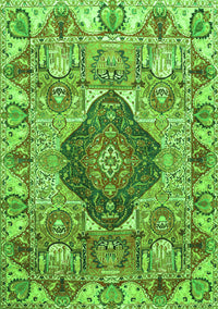 Animal Green Traditional Rug, tr272grn