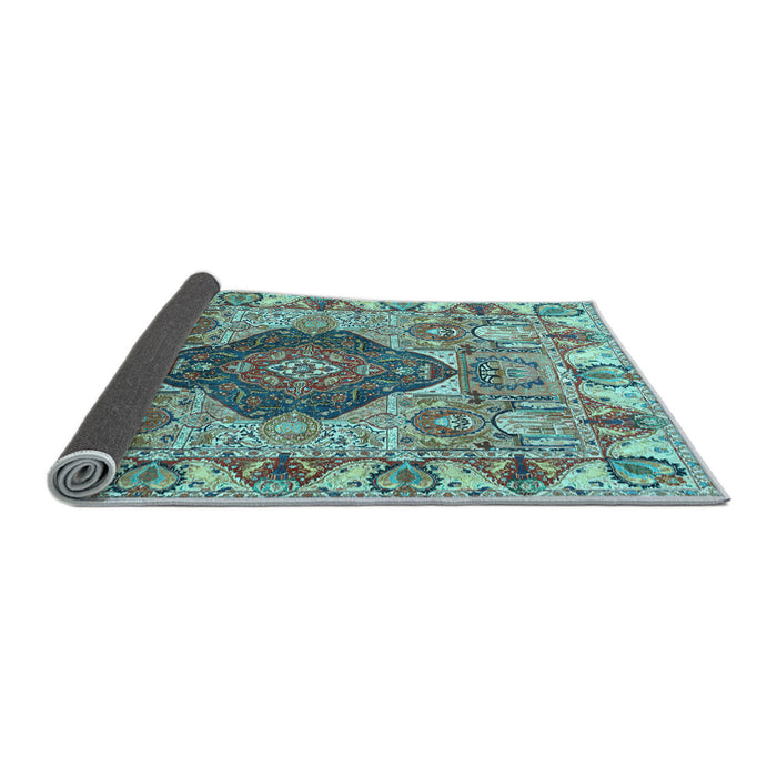 Sideview of Animal Light Blue Traditional Rug, tr272lblu