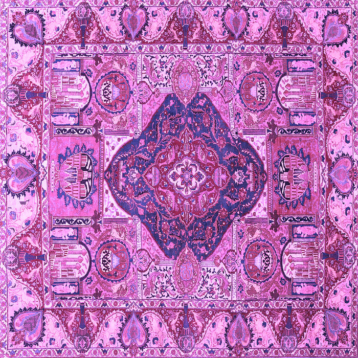 Square Machine Washable Animal Purple Traditional Area Rugs, wshtr272pur
