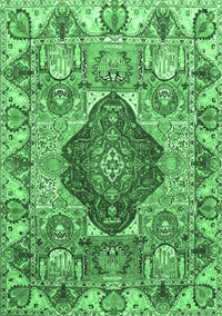 Animal Emerald Green Traditional Rug, tr272emgrn