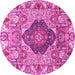 Round Animal Pink Traditional Rug, tr272pnk