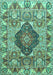 Animal Turquoise Traditional Rug, tr272turq